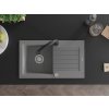 MEXEN/S - Pablo granitový dřez 1 s odkapávačem včetně baterie Elia, šedá 6510-71-670101-70