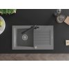 MEXEN/S - Pablo granitový dřez s odkapávačem včetně baterie Duero, šedá 6510-71-671600-70