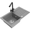 MEXEN/S - Pablo granitový dřez s odkapávačem včetně baterie Duero, šedá 6510-71-671600-70