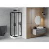 MEXEN/S - Rio čtvercový sprchový kout 70 x 70, transparent, černá + vanička Rio 860-070-070-70-00-4510