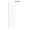 CERSANIT - Sprchová zástěna WALK-IN MILLE 90X200, černá, průhledné sklo S161-008