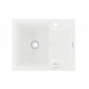 MEXEN - Enzo granitový dřez 1-mísa dřez s vypouštěním krátký odkapávač 576x465 mm, bílá 6506571005-20