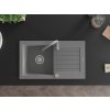 MEXEN/S - Pablo granitový dřez 1 s odkapávačem včetně baterie Telma, šedá 6510-71-670200-71