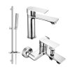 MEXEN/S - Royo DQ72 Set umyvadlové a vanové baterie s příslušenstvím, chrom 72203DQ72-00