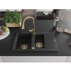 MEXEN/S - Gaspar granitový dřez 1.5 s odkapávačem včetně baterie Elia, černá/stříbrná metalik 6507-73-670101-50