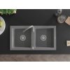 MEXEN/S - Mario granitový dřez 2-bowl včetně baterie Telma, šedá 6504-71-670200-71