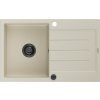 MEXEN/S - Bruno granitový dřez 1 s odkapávačem 795 x 495 mm, béžová, + černý sifon 6513791010-69-B