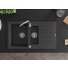 MEXEN/S - Matias granitový dřez 1.5 s odkapávačem včetně baterie Telma, černá kropenatý 6502-76-670200-00