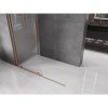 MEXEN/S - Velar posuvné sprchové dveře Walk-in 140, transparent, kartáčovaná měď 871-140-000-03-65