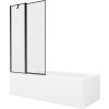 MEXEN/S - Vega obdélníková vana 180 x 80 cm s panelem + vanová zástěna 100, černá vzor 550118080X9410117070