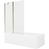 MEXEN/S - Vega obdélníková vana 180 x 80 cm s panelem + vanová zástěna 120, transparent, zlatá 550118080X9412115000