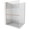 MEXEN/S - Kioto+ L Sprchová zástěna WALK-IN s poličkou a držákem ručníků 90 x 200, transparent/dekor, měď kartáčovaná 800-090-123-65-35
