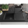MEXEN/S - Leo granitový dřez 1-miska s odkapávačem včetně baterie Elia, černá 6501-77-670101-70-B