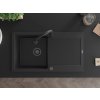 MEXEN/S - Leo granitový dřez 1-miska s odkapávačem včetně baterie Elia, černá 6501-77-670101-70-B
