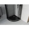 MEXEN/S - Rio čtvrtkruhový sprchový kout 80 x 80, grafit, chrom + vanička se sifonem Flat, černý 863-080-080-01-40-4170