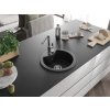 MEXEN/S - Diego granitový dřez 1-miska včetně baterie Flora, černá 6512-77-670401-00
