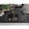 MEXEN/S - Gaspar granitový dřez 1.5 s odkapávačem včetně baterie Rita, černý kropenatý  6507-76-670300-50