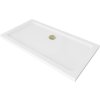 MEXEN/S - Flat sprchová vanička obdélníková slim 120 x 70, bílá + zlatý sifon 40107012G