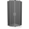 MEXEN/S - Rio čtvrtkruhový sprchový kout 80 x 80, grafit, chrom + vanička Rio 863-080-080-01-40-4710
