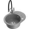 MEXEN/S - Kevin granitový dřez 1-miska včetně baterie Duo, šedá 6517-71-671701-07