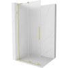 MEXEN/S - Velar L Sprchová zástěna posuvná Walk-in 110 x 200, dekor 8 mm, zlato kartáčovaná 871-110-003-33-55