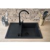 DEANTE - Corio grafit - Granitový dřez včetně baterie, 1 - bowl s odkapávačem - with dispenser ZRCC2113