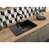 DEANTE - Corio grafit - Granitový dřez včetně baterie, 1 - bowl s odkapávačem - with dispenser ZRCC2113