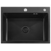 REA - Ocelový dřez Liam Black ZLE-06008