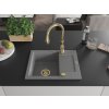 MEXEN/S - Enzo granitový dřez 1 s odkapávačem včetně baterie Savita, šedá 6506-71-672601-50