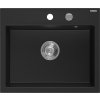 MEXEN - Oscar granitový dřez 580 x 490 mm, černá, sifon chrom 6519581000-77