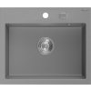 MEXEN - Oscar granitový dřez 580 x 490 mm, šedá, sifon chrom 6519581000-71