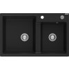 MEXEN - Tomas granitový dřez 2-bowl 800x500 mm,černá, sifon chrom 6516802000-77