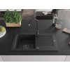 MEXEN/S - Pablo granitový dřez 1 s odkapávačem 752 x 436 mm, černá/zlatý metalik, + černý sifon 6510751010-75-B