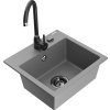 MEXEN/S - Milo granitový dřez včetně baterie Telma, šedá 6505-71-670200-70-B