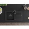 MEXEN/S - Pablo granitový dřez 1 s odkapávačem včetně baterie Savita, černá 6510-77-672601-70-B