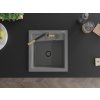MEXEN/S - Vito granitový dřez 1-miska včetně baterie Flora, šedá 6503-71-670401-57-B