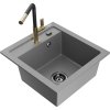 MEXEN/S - Vito granitový dřez 1-miska včetně baterie Flora, šedá 6503-71-670401-57-B