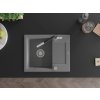 MEXEN/S - Enzo granitový dřez 1-miska s odkapávačem včetně baterie Flora, šedá 6506-71-670401-07