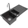 MEXEN/S - Andres granitový dřez s odkapávačem včetně baterie Telma, černá nakrapiany 6515-76-670200-00