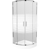 MEXEN/S - Rio čtvrtkruhový sprchový kout 80 x 80, dekor/mráz, chrom + vanička Rio 863-080-080-01-20-4710