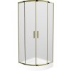 MEXEN/S - Rio sprchový kout čtvrtkruh 80 x 80, dekor, zlato + vanička Rio včetně výpustě 863-080-080-50-30-4710