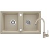 DEANTE - Zorba sandy - Granitový dřez včetně baterie, 2 - bowl ZQZA7203