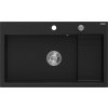 MEXEN - Omar granitový dřez 800 x 480 mm, černá, sifon chrom 6520801005-77