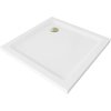 MEXEN/S - Flat sprchová vanička čtvercová slim 90 x 90, bílá + zlatý sifon 40109090G