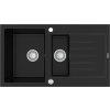 MEXEN - Matias granitový dřez s malým odkapávačem 900x505 mm, černý 6502901505-77