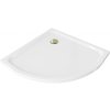 MEXEN/S - Flat sprchová vanička čtvrtkruhová slim 90 x 90, bílá + zlatý sifon 41109090G