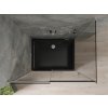 MEXEN/S - Omega sprchový kout 100x90, grafit, chrom + černá vanička se sifonem 825-100-090-01-40-4070