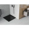 MEXEN/S - Flat sprchová vanička čtvercová slim 80 x 80, černá + černý sifon 40708080B