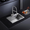 REA - Ocelový dřez Liam BRUSH NICKEL s kuchyňskou baterií KPL-96006