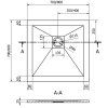 MEXEN - Stone+ Sprchová vanička čtvercová 70x70, černá 44707070